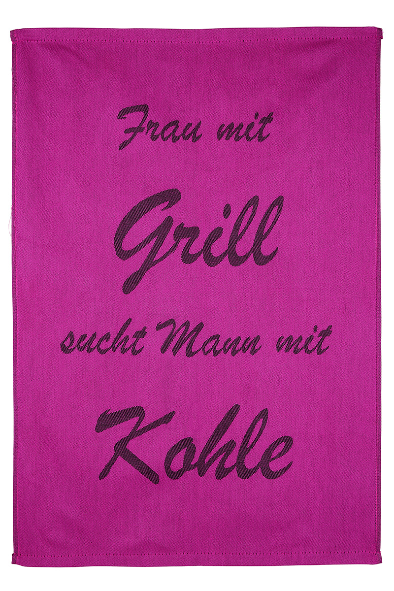 Holz Pfannenwender+Geschirrtuch &quot;Frau mit Grill…&quot;