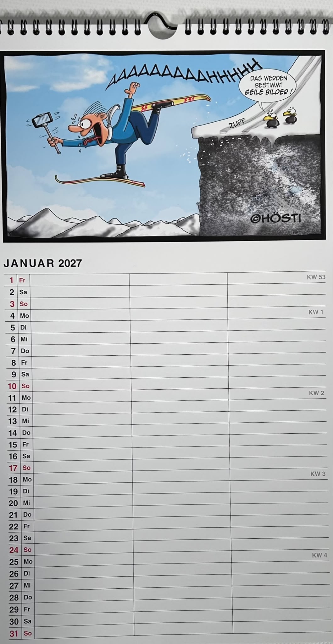 Hösti Familien-Kalender 2027 Hochformat (24 x 42 cm)