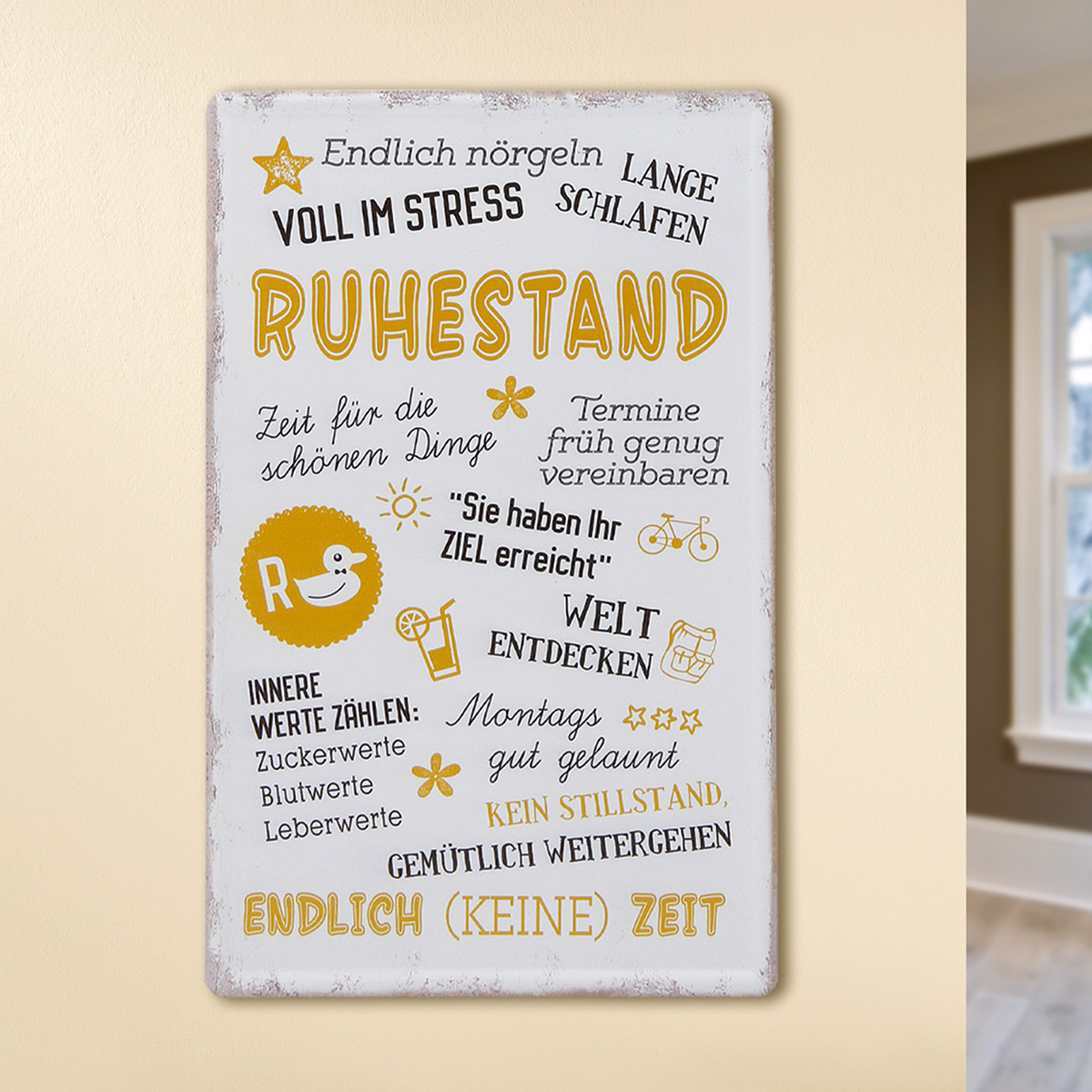 Metall Schild &quot;Ruhestand&quot;