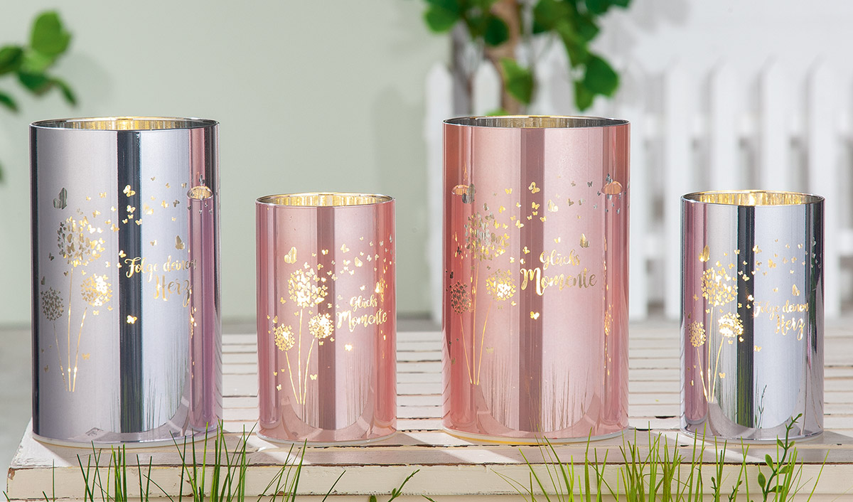 Glas LED-Leuchter &quot;Momente&quot;, Glücksmomente