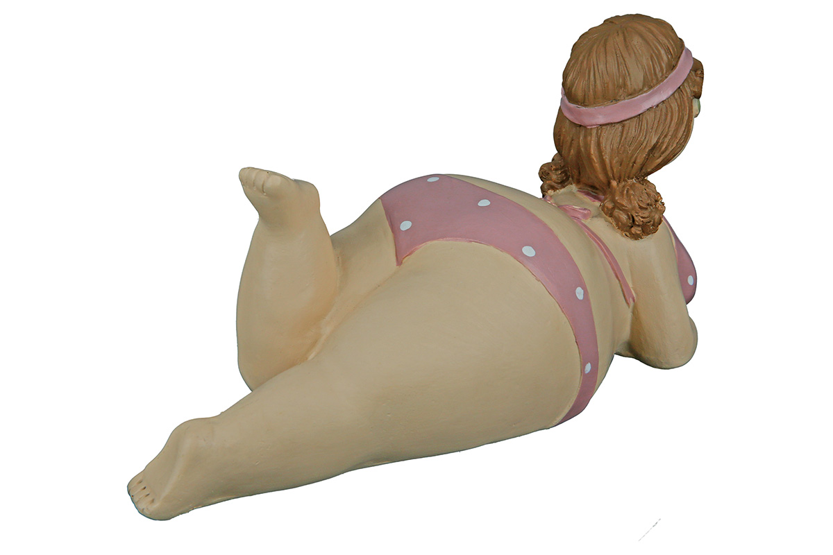 Poly Figur &quot;Molli&quot; liegend rosa
