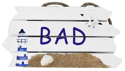 Türschild "Bad" 24 x 12cm