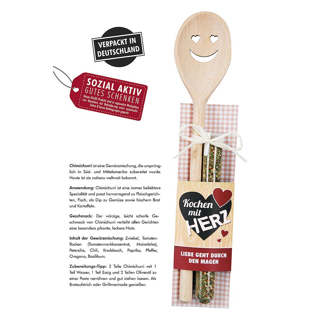 Holz Kochlöffel+Gewürzmischung