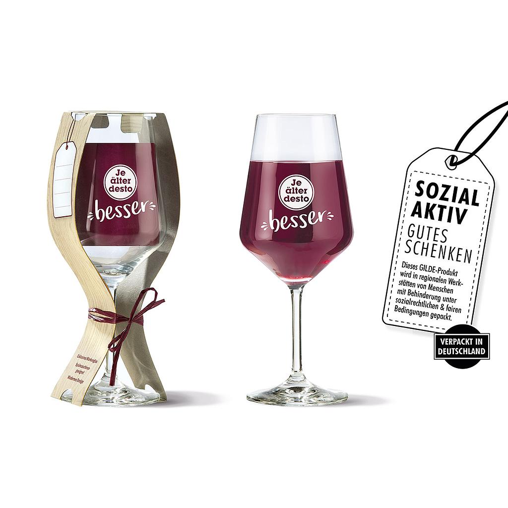 Weinglas &quot;Je älter desto besser&quot; Füllmenge ca. 500