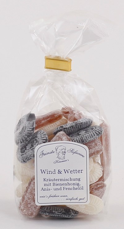 Wind &amp; Wetter Brustkaramellen, Honig Fenchel, Schietwetter, 120g