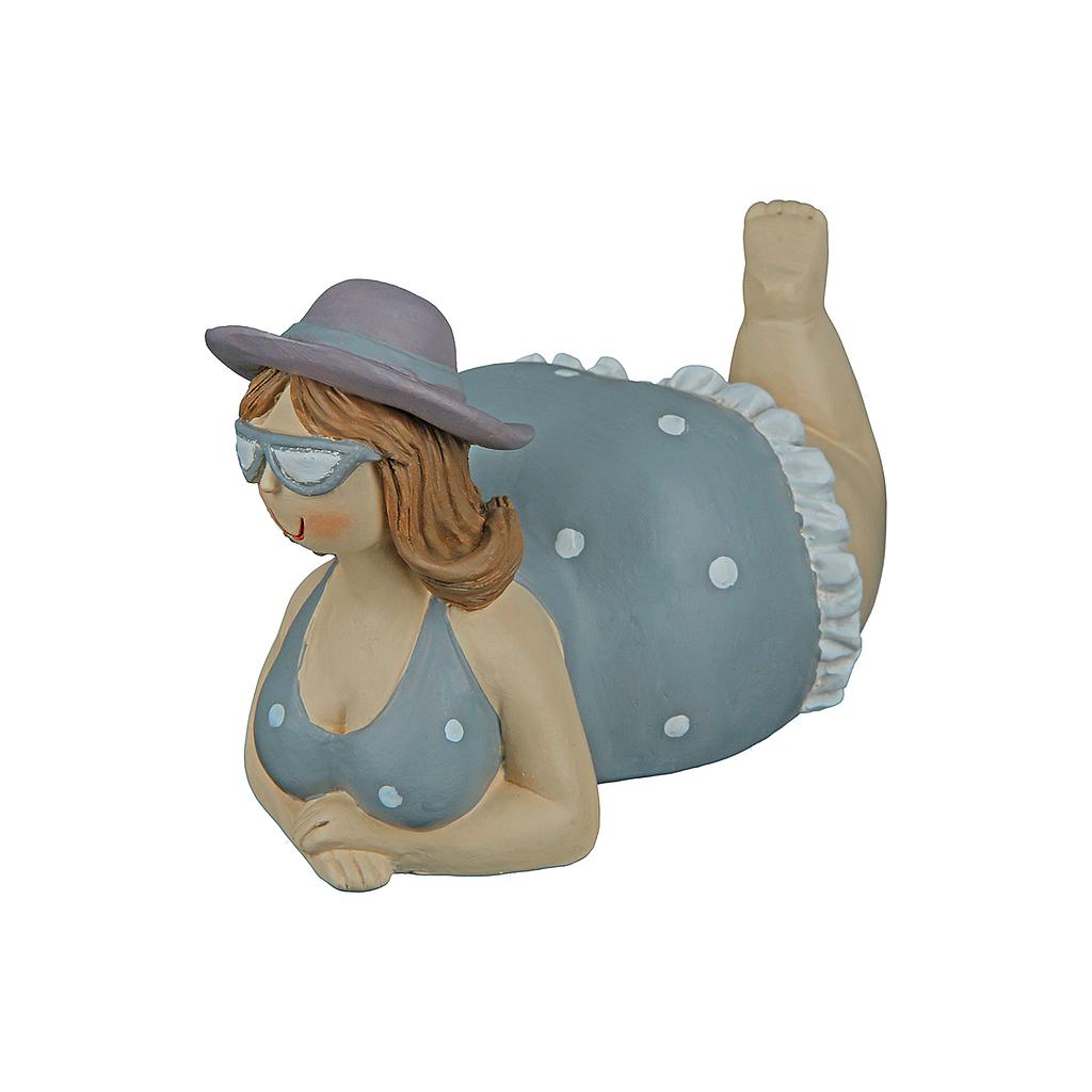Poly Figur "Molli" liegend grau