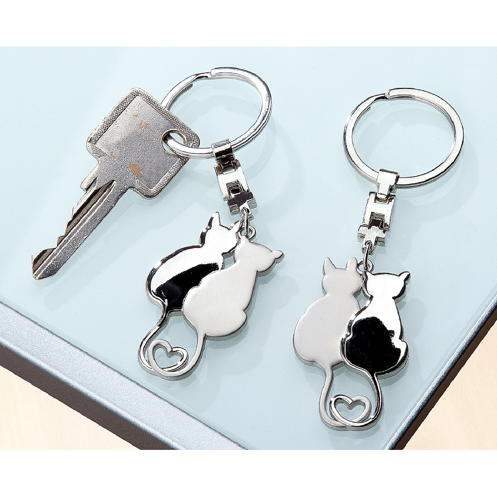 Metall Schlüs.An.Katzenliebespaar 