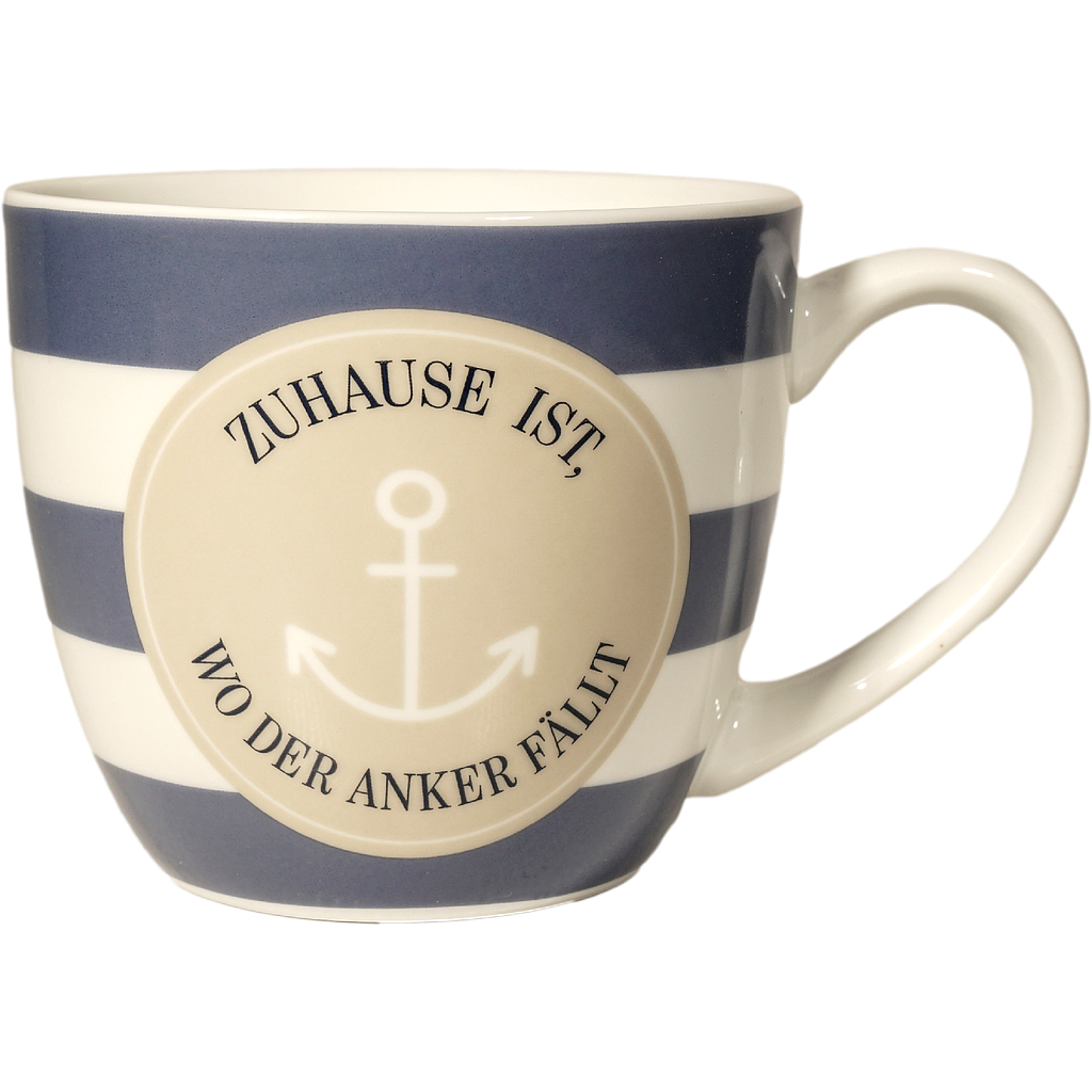Maxibecher " Zuhause ist, wo der Anker fällt " 400ml Anker