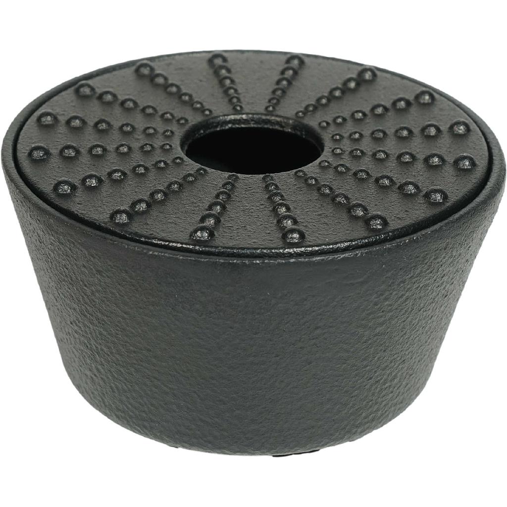Stövchen "Hubei" Gusseisen, schwarz 2-teilig H 6 cm, Ø 11,5 cm