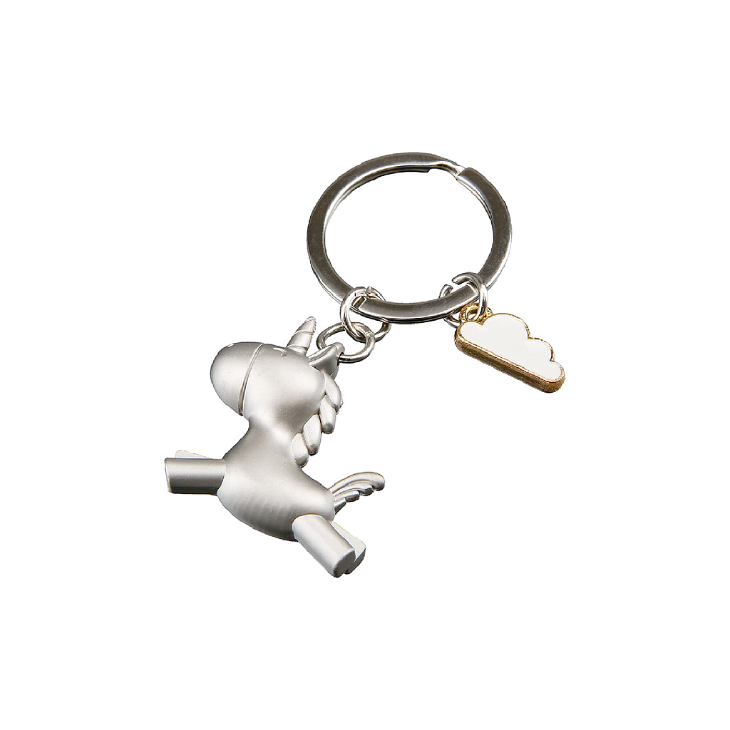 Schlüsselanhänger, &quot;Einhorn&quot;, Metall, silberfarben, 2, B. 3,5 cm, H. 7,5 cm