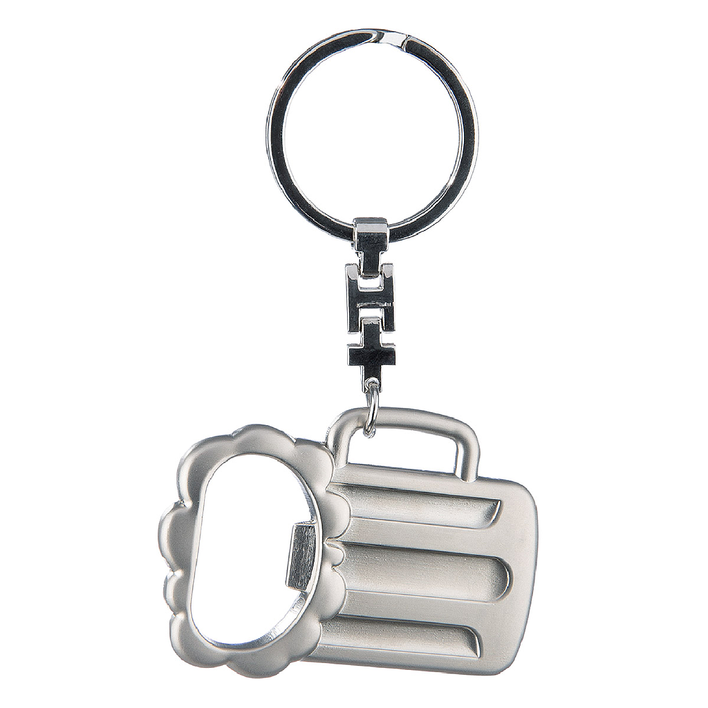 Flaschenöffner, Schlüsselanhänger, Metall, silberfarben, 2, B. 6 cm, H. 9 cm