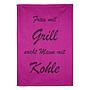 Holz Pfannenwender+Geschirrtuch "Frau mit Grill…"