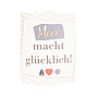 Dekoleuchte (LED), Ellipse, "Meer", Spruch, gestreift, Papier, creme, L. 6 cm, B. 13 cm, H. 16 cm