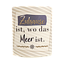 Dekoleuchte (LED), Ellipse, "Zuhause", Spruch, gestreift, Papier, creme, L. 6 cm, B. 13 cm, H. 16 cm