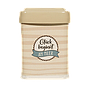 Teedose, für ca. 50g Tee, "Glück beginnt am Meer", gestreift, L. 6 cm, B. 6 cm, H. 8,5 cm