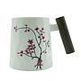 Becher "Cherry Blossom",  Porzellan, mit Holzgriff,  0,4  l