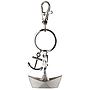 Schlüsselanhänger, Boot, Metall, silberfarben, 