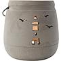 Beton Windlichter Leuchtturm/Möwen 12 cm/h grau